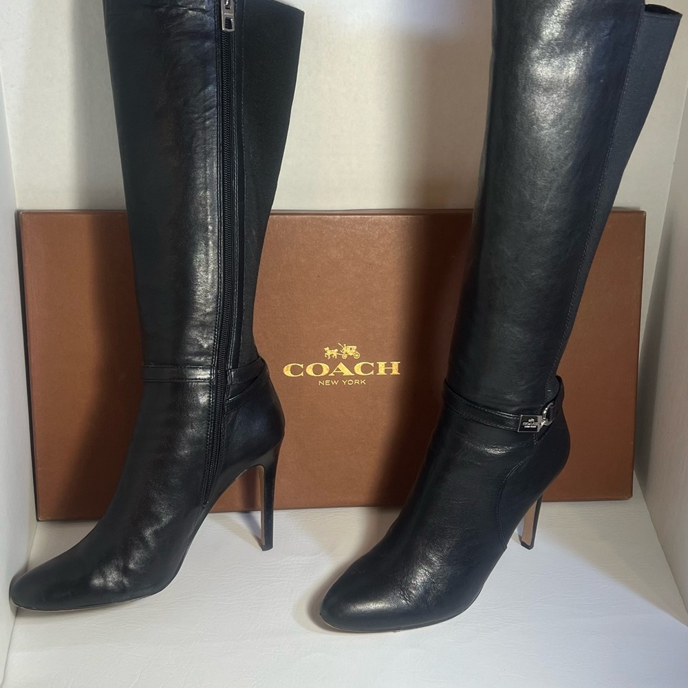 Coach Black Heeled Boots